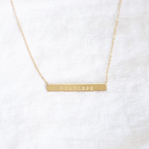 Name Bar Necklace | Gold or Silver
