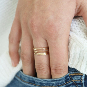 Camille Stacking Rings Set of 5 | Gold or Silver