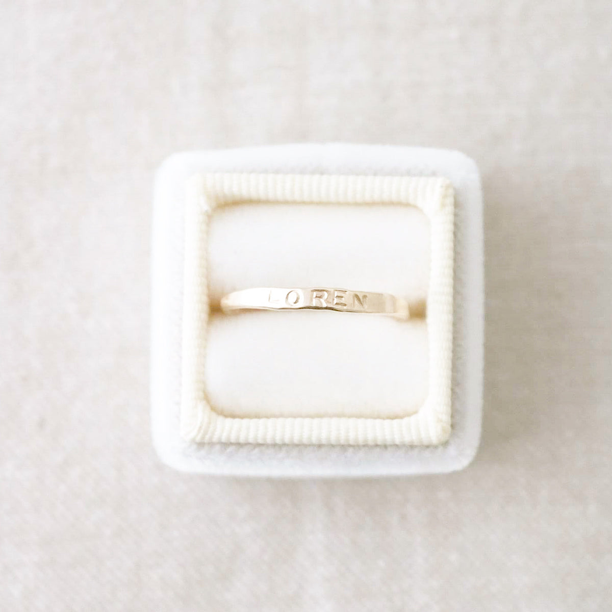 Name stamped rings deals