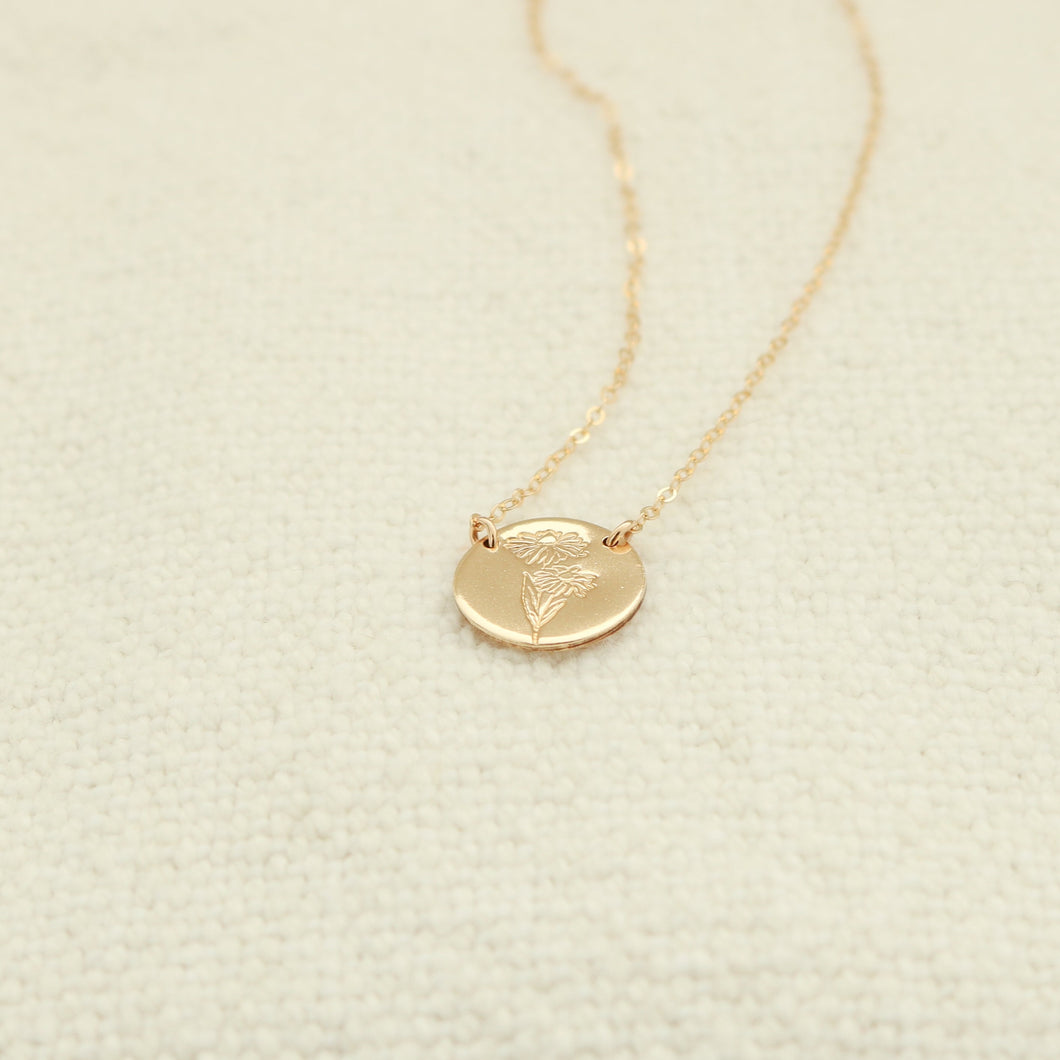 Birth Flower Necklace | Gold or Silver
