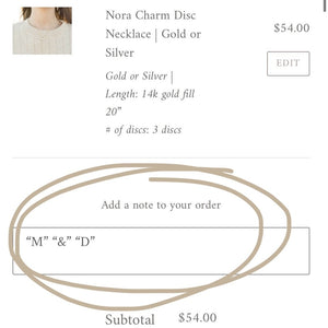 Nora Charm Disc Necklace | Gold or Silver