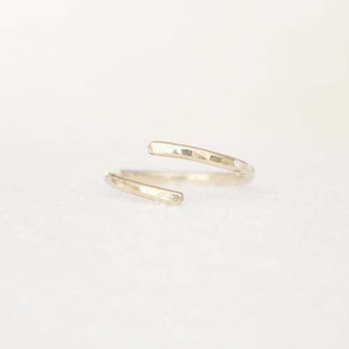 Hammered Layover Ring | Gold or Silver