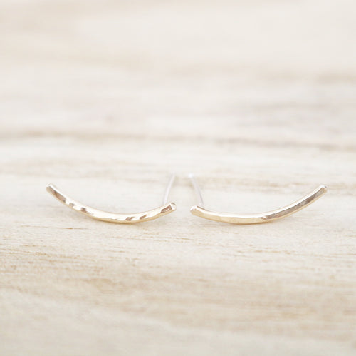 Hammered Climber Earrings | Gold or Silver