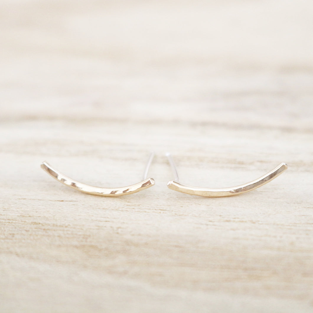Hammered Climber Earrings | Gold or Silver