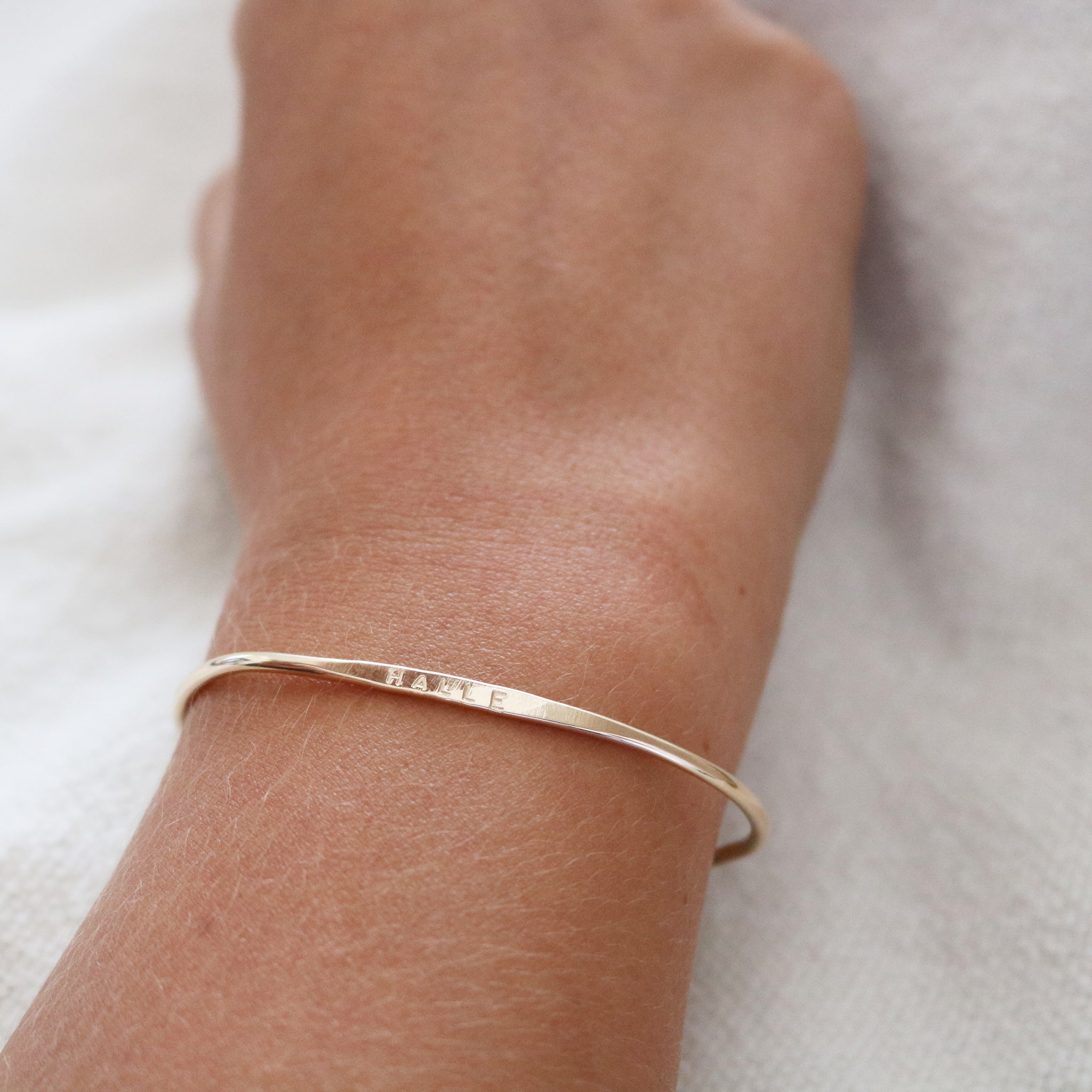 Hand stamped bracelet sale