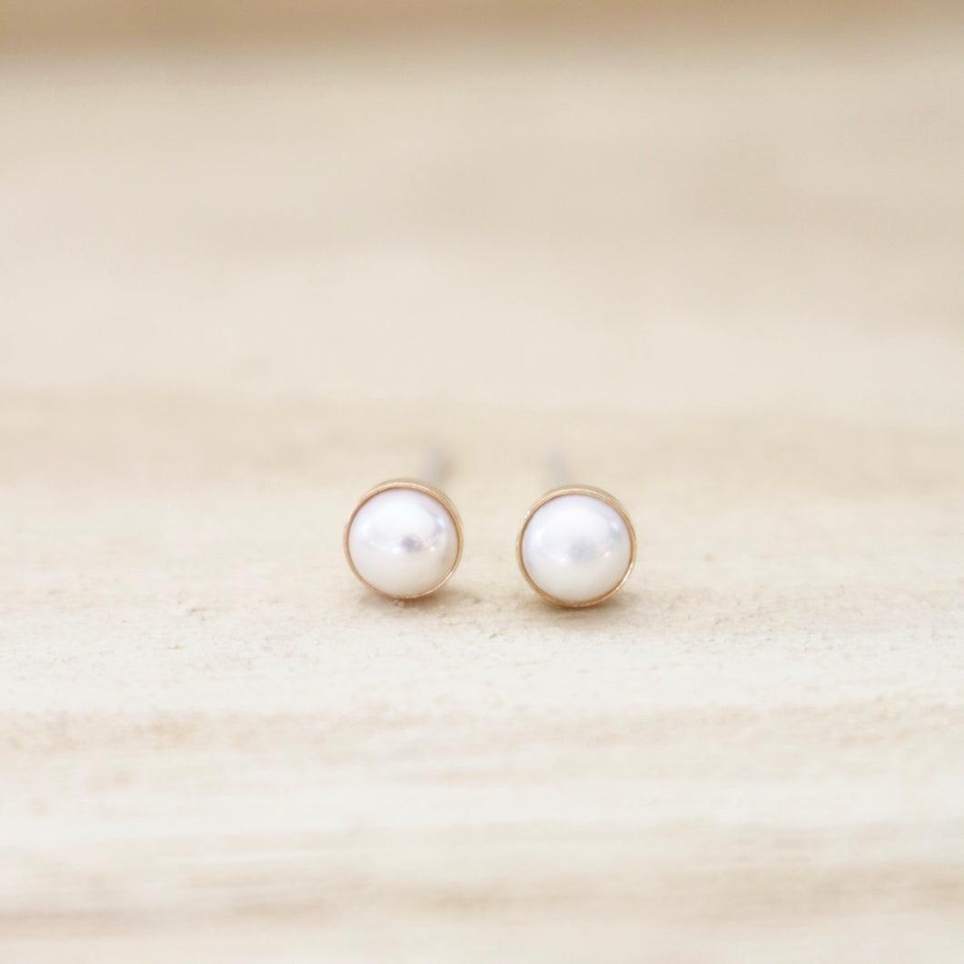 Tiny Pearl Earrings | Gold or Silver
