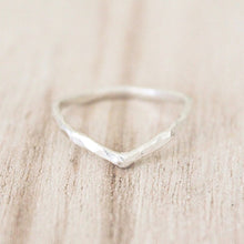 Load image into Gallery viewer, Hammered Chevron Ring | Gold or Silver