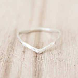 Hammered Chevron Ring | Gold or Silver
