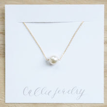 Load image into Gallery viewer, Pearl Solitaire Necklace | Gold or Silver