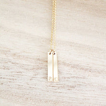 Load image into Gallery viewer, Double Initial Bar Necklace | Gold or Silver