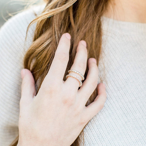 Chunky Twisted Stacking Ring | Silver