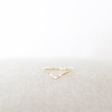 Load image into Gallery viewer, Skinny Hammered Chevron Ring | Gold or Silver