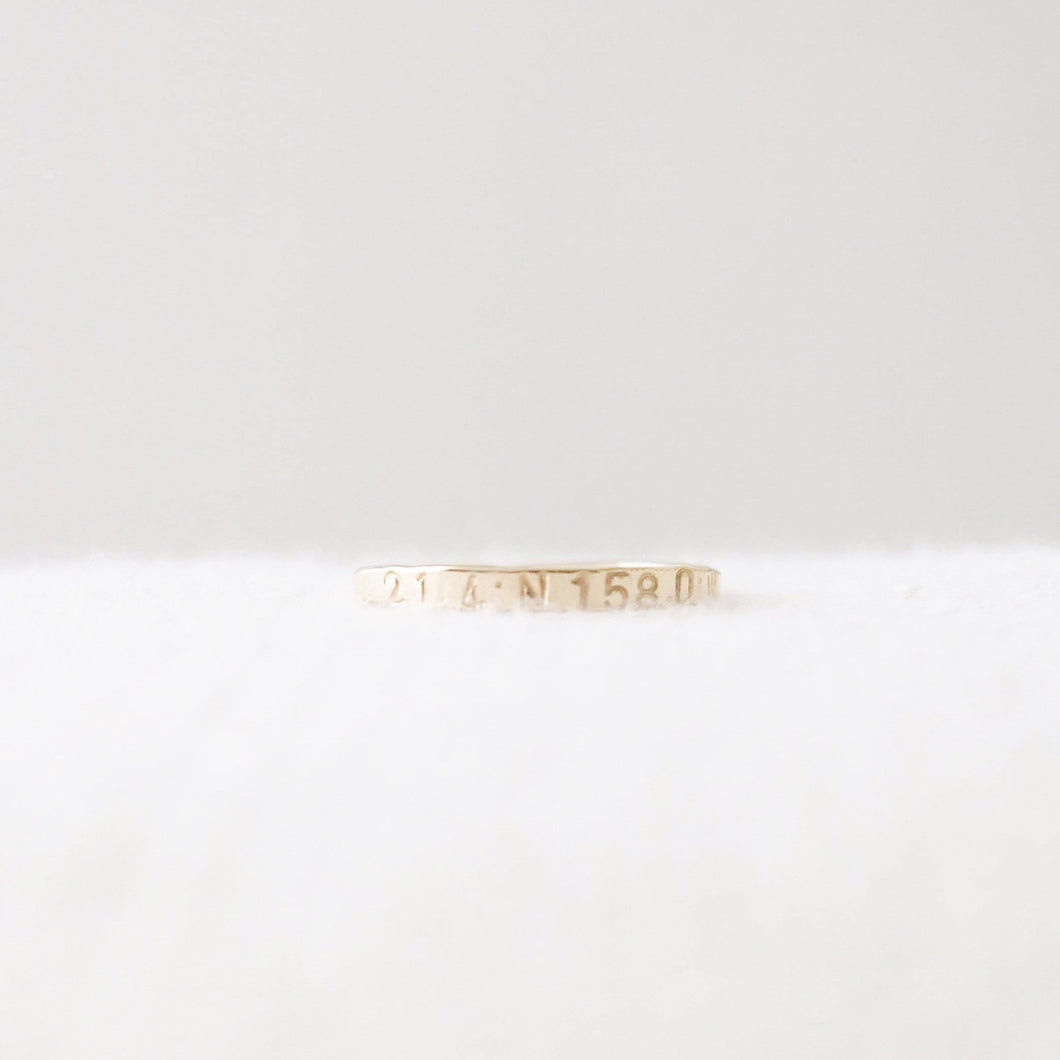 Coordinates Ring | Gold or Silver