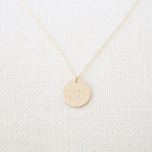 Coordinates Disc Necklace | Gold or Silver