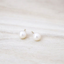 Load image into Gallery viewer, Perfect Pearl Stud Earrings | Gold or Silver