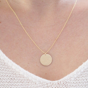 Coordinates Disc Necklace | Gold or Silver