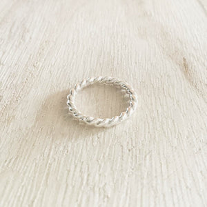 Chunky Twisted Stacking Ring | Silver