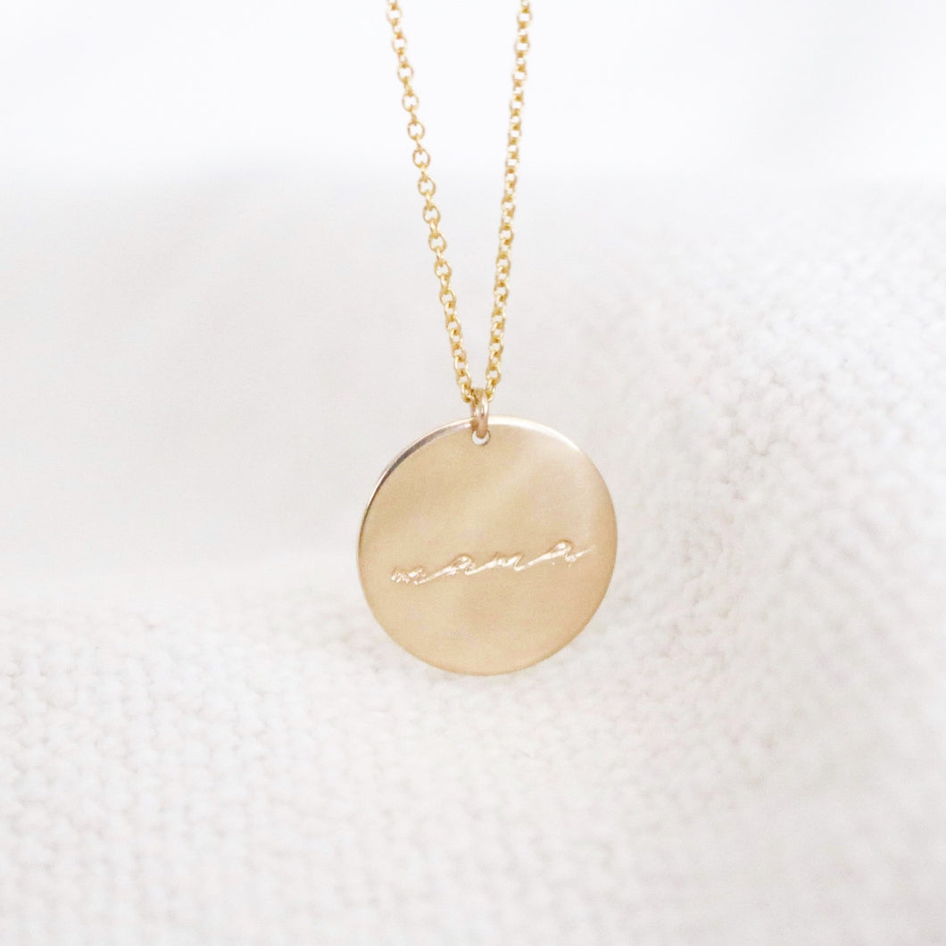 The Mama Disc Necklace | Gold or Silver