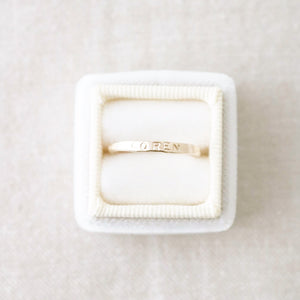 Hand Stamped Name Ring | Gold or Silver